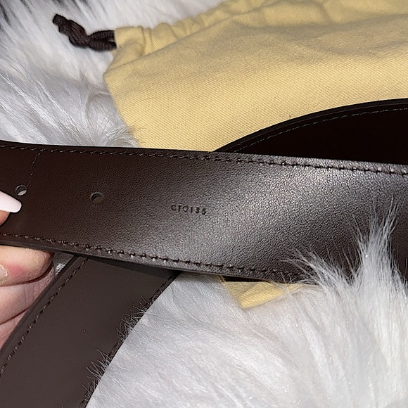 Louis Vuitton LV initials Damier Ebene 40mm Brown LV Logo Leather Belt (unisex) - Picture 6 of 9